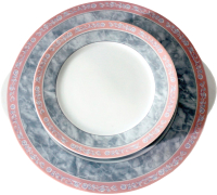 Набор столовой посуды Thun 1794 Яна Серый мрамор с розовым кантом / ЯНА0015 - 