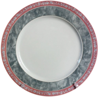 Тарелка закусочная (десертная) Thun 1794 Яна Серый мрамор с розовым кантом / ЯНА0004 (19см) - 