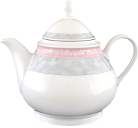 Заварочный чайник Thun 1794 Яна С крышкой Серый мрамор с розовым кантом / ЯНА0017 (1.2л) - 