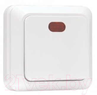 Выключатель EKF Рим 1кл 10А с индикатором / ENV10-121-10 (белый)