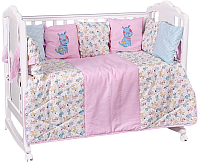 Комплект постельный для малышей Polini Kids Собачки 5 (120x60, розовый) - 