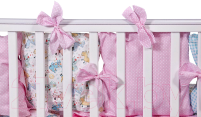Комплект постельный для малышей Polini Kids Собачки 5 (120x60, розовый)
