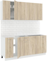 Кухонный гарнитур Кортекс-мебель Корнелия Лира-лайт 1.8м без столешницы (дуб сонома) - 