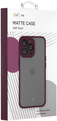 Чехол-накладка VLP Matte Case для iPhone 13 Pro / vlp-PC21-P61MS (марсала)