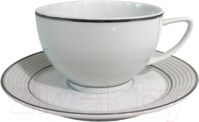 Чашка с блюдцем Thun 1794 Lea Отводка платина / ЛЕА0011