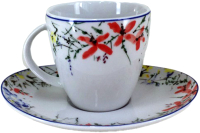 Чашка с блюдцем Thun 1794 Loos Цветочный орнамент / ЛОС0004 - 