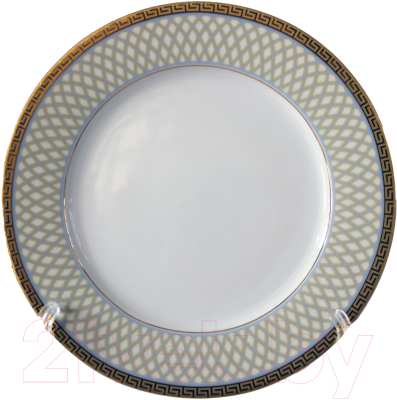 Тарелка закусочная (десертная) Thun 1794 Louise Коричневая сетка / ЛУС0003 (19см)