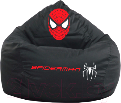 Бескаркасное кресло Devi Bag Груша XL П-83 (черный/человек паук)