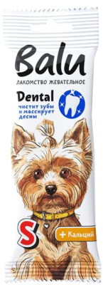 Лакомство для собак BaLu Dental с кальцием S (36г,3шт)