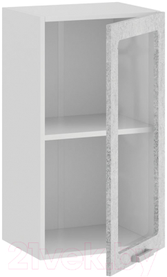 Шкаф навесной для кухни ТриЯ Гранита 1В4С (белый/бетон снежный)
