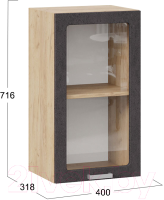 Шкаф навесной для кухни ТриЯ Гранита 1В4С (дуб крафт золотой/бетон графит)