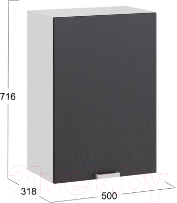 Шкаф навесной для кухни ТриЯ Гранита 1В5 (белый/бетон графит)