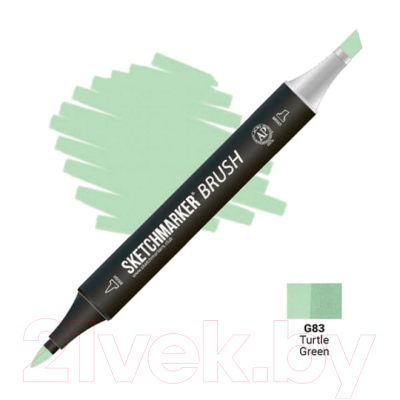 Маркер перманентный Sketchmarker Brush Двусторонний G83 / SMB-G83 (зеленая черепаха)