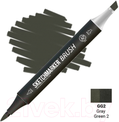 Маркер перманентный Sketchmarker Brush Двусторонний GG2 / SMB-GG2 (серый/зеленый 2)