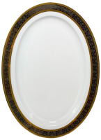 Блюдо Thun 1794 Opal Широкий кант, платина золото / ОПЛ0058 (24см) - 
