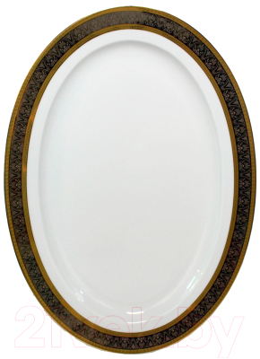 Блюдо Thun 1794 Opal Широкий кант, платина золото / ОПЛ0058 (24см)