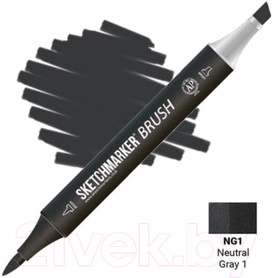 Маркер перманентный Sketchmarker Brush Двусторонний NG1 / SMB-NG1 (нейтральный серый 1)