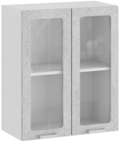 Шкаф навесной для кухни ТриЯ Гранита 1В6С (белый/бетон снежный) - 