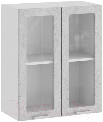 Шкаф навесной для кухни ТриЯ Гранита 1В6С (белый/бетон снежный)
