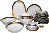 Набор столовой посуды Thun 1794 Opal Широкий кант, платина золото / ОПЛ0022 - 