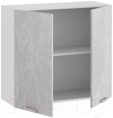 Шкаф навесной для кухни ТриЯ Гранита 1В8 (белый/бетон снежный)