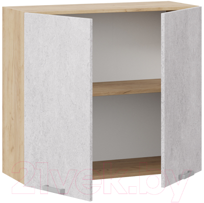 Шкаф навесной для кухни ТриЯ Гранита 1В8 (дуб крафт золотой/бетон снежный)