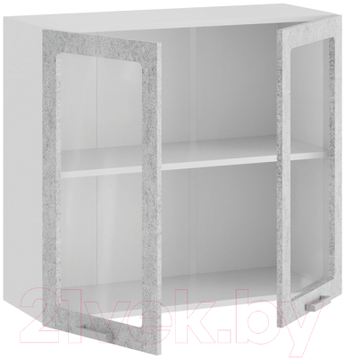 Шкаф навесной для кухни ТриЯ Гранита 1В8С (белый/бетон снежный)