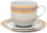 Чашка с блюдцем Thun 1794 Opal Широкий кант, платина золото / ОПЛ0031 - 