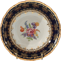Тарелка столовая обеденная Thun 1794 Офелия Кобальтовый цветок / ОФЛ0039 (23см) - 
