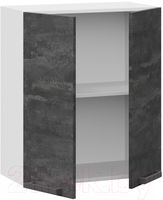 Шкаф навесной для кухни ТриЯ Детройт 1В6 (белый/угольный камень)