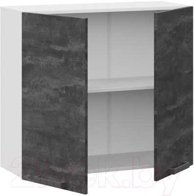 Шкаф навесной для кухни ТриЯ Детройт 1В8 (белый/угольный камень)