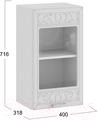 Шкаф навесной для кухни ТриЯ Долорес 1В4С (белый/сноу)