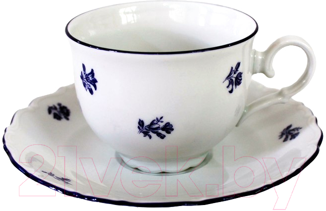 Чашка с блюдцем Thun 1794 Офелия Мелкие синие цветы / ОФЛ0035
