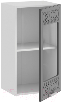 Шкаф навесной для кухни ТриЯ Долорес 1В4С (белый/титан)