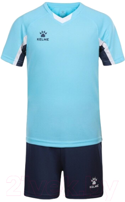 Футбольная форма Kelme Short-Sleeved Football Suit / 8251ZB3002-405 (р.150, голубой/темно-синий)