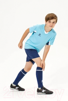 Футбольная форма Kelme Short-Sleeved Football Suit / 8251ZB3002-405 (р.150, голубой/темно-синий)