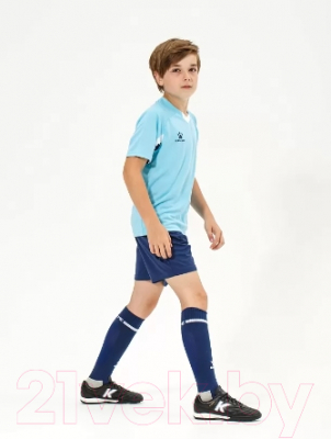 Футбольная форма Kelme Short-Sleeved Football Suit / 8251ZB3002-405 (р.150, голубой/темно-синий)