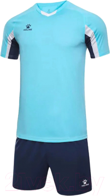 Футбольная форма Kelme Short-Sleeved Football Suit / 8251ZB1002-405 (XS, голубой/темно-синий)