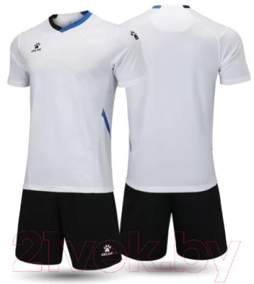 Футбольная форма Kelme Short-sleeved Football Suit / 8251ZB1005-100 (XS, белый/черный)