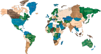 Декор настенный Woodary Карта мира на английском языке XL / 3191 - 
