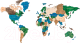 Декор настенный Woodary Карта мира на английском языке XXL / 3192 - 