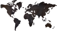 Декор настенный Woodary Карта мира на английском языке L / 3202 - 