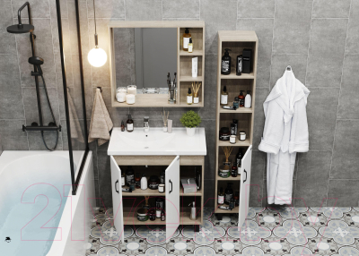 Шкаф с зеркалом для ванной Onika Тимбер 70.00 (207045)
