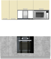 Кухонный гарнитур Интерлиния Мила Лайт 1.8 ВТ без столешницы (ваниль/бетон) - 