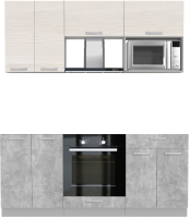 Кухонный гарнитур Интерлиния Мила Лайт 1.8 ВТ без столешницы (вудлайн кремовый/бетон) - 