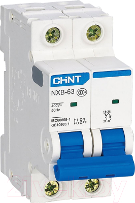 Выключатель автоматический Chint NXB-63 2P 10A 6кА (B) / 814117