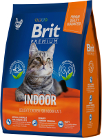 Сухой корм для кошек Brit Premium Cat Indoor с курицей / 5049233 (400г) - 