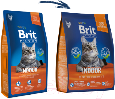 Сухой корм для кошек Brit Premium Cat Indoor с курицей / 5049233 (400г)