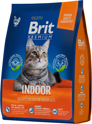 Сухой корм для кошек Brit Premium Cat Indoor с курицей / 5049233 (400г)