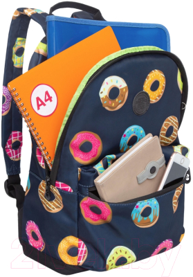 Школьный рюкзак Grizzly RXL-323-8 (пончики)